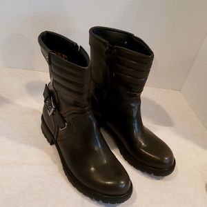 Chocolate Brown/Bronze Guess Combat Boots NWOT